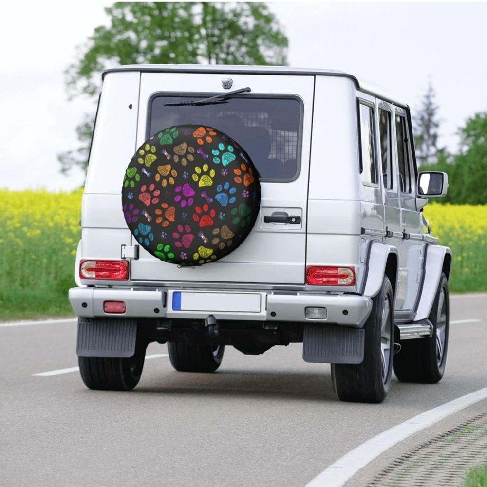 Dog Paw Print Spare Tire Cover Universal Fit for 15” NWOT